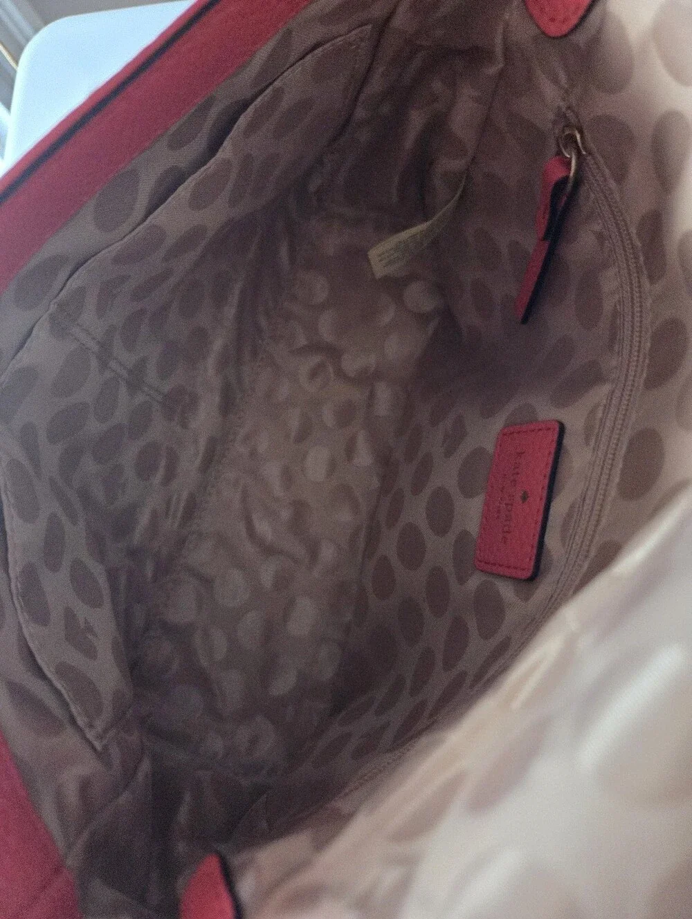 Kate Spade Coral Pebble Leather Shoulder Bag with Gold Hardware